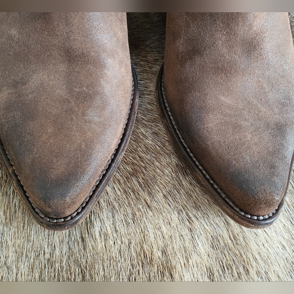 Materia Prima by Goffredo Fantini Italian Sueded Leather Western Ankle Boots 39 - Picture 8 of 15